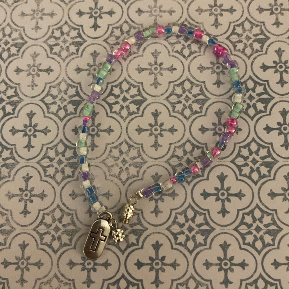 Handmade multicolor Cross bracelet